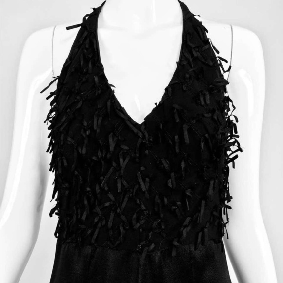 🔥VTG Florence White,Black-Satin,Halter-Neck,Jumpsuit,Compare On-Line, EUC, 4 - Picture 4 of 17